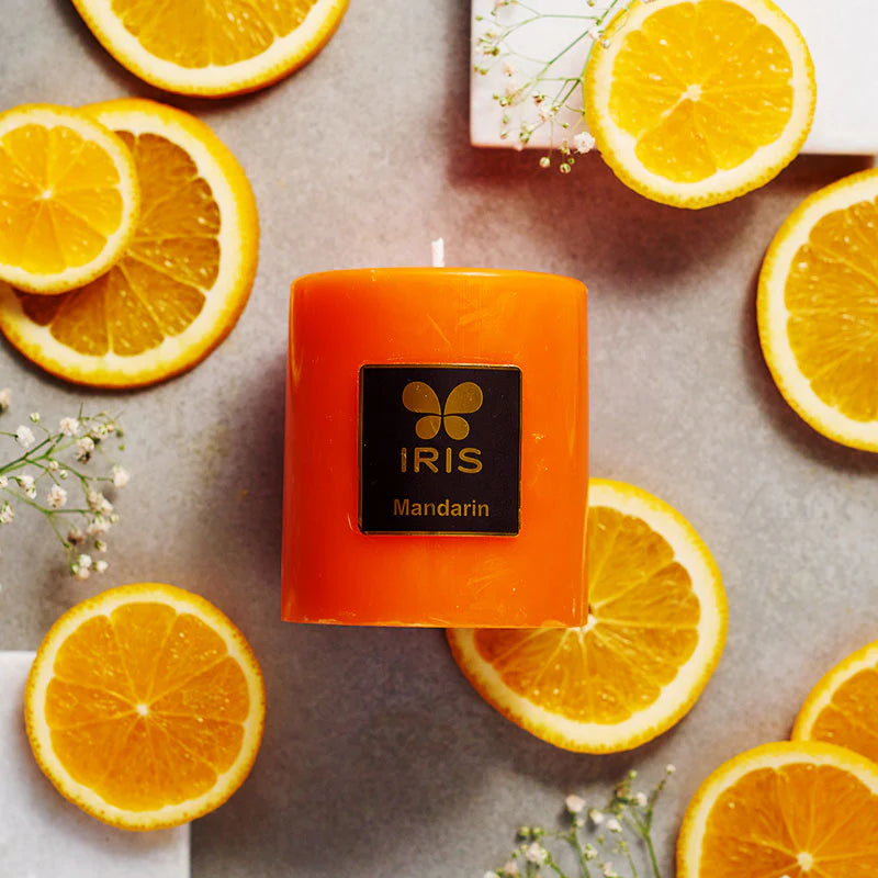 IRIS Mandarin Aromatic Pillar Candle 220gm