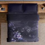 Spaces Elegance Noir 100% Cotton Double Quilt, 210TC, Floral, Dark Violet