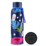 Pexpo Bravo Thermo Steel Bottle | Tri-Ply Vacuum Insulated Hot & Cold Flask - Plant-themed Art 700 ML