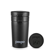 Pexpo Cocoa Thermo Steel Tumbler | Tri-Ply Vacuum Insulated Hot & Cold Flask | For Beverages 260 ML