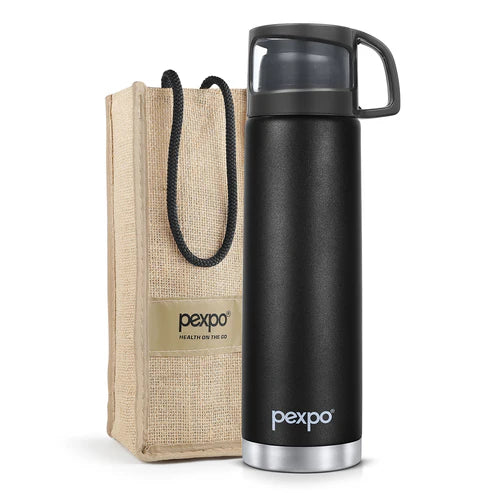 Pexpo Ferrero Thermo Steel Flask | Tri-Ply Vacuum Insulated Hot & Cold Bottle