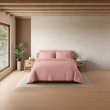 Spaces Solid Blush Solid King Size Bedsheet - Eminence Pink