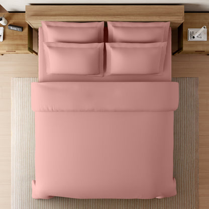 Spaces Solid Blush Solid King Size Bedsheet - Eminence Pink