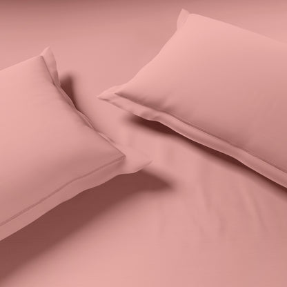 Spaces Solid Blush Solid King Size Bedsheet - Eminence Pink