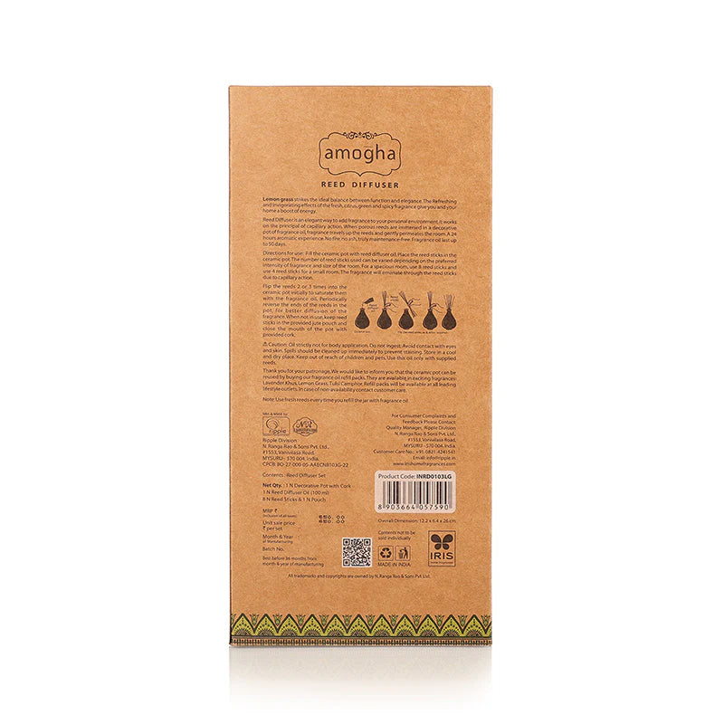IRIS Amogha Lemon Grass Reed Diffuser Set 100ml