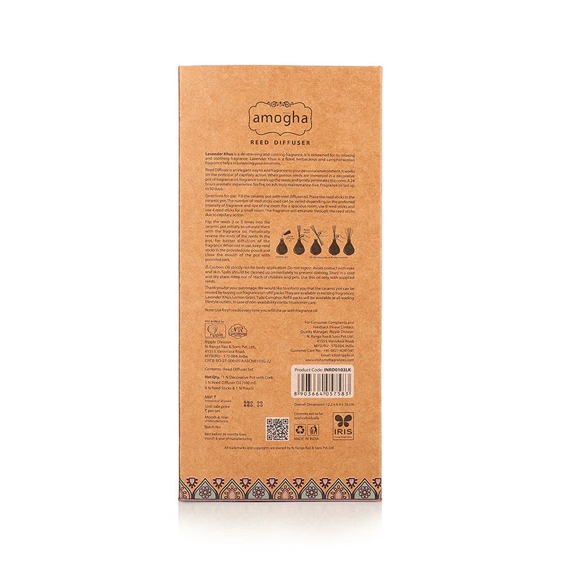 IRIS Amogha Lavender Khus Reed Diffuser 100ml