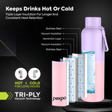 Pexpo Bravo Thermo Steel Bottle | Tri-Ply Vacuum Insulated Hot & Cold Flask - Ombre Design 1000 ml