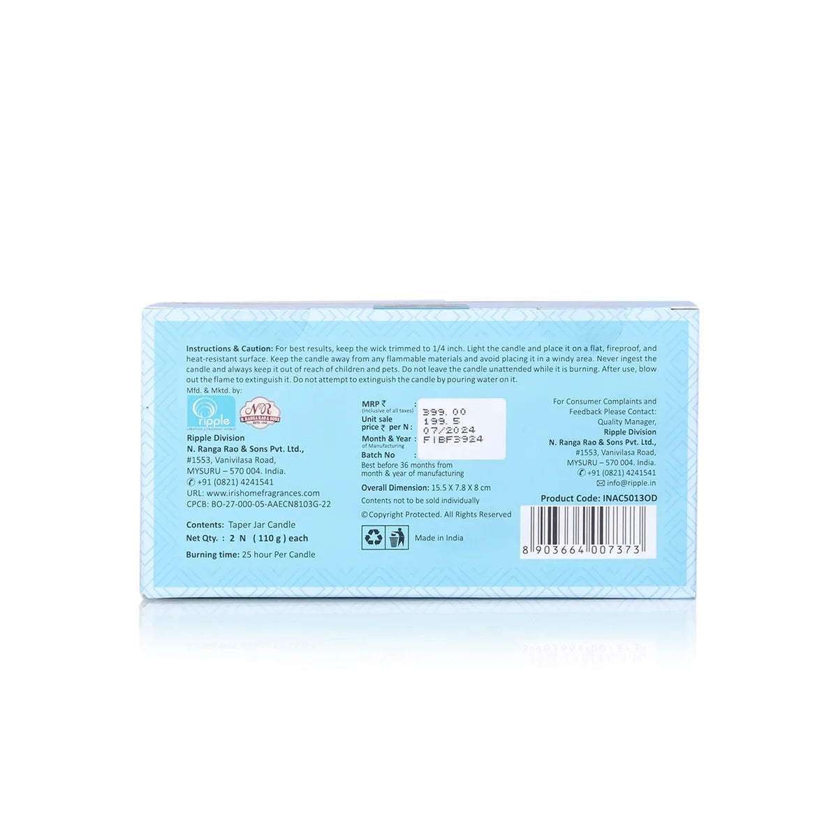 IRIS Ocean Dream Taper Jar Candle 110GM