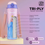 Pexpo Pixy Art Stainless Steel Bottle | Tri-Ply Vacuum Insulated Hot & Cold Flask | For Kids