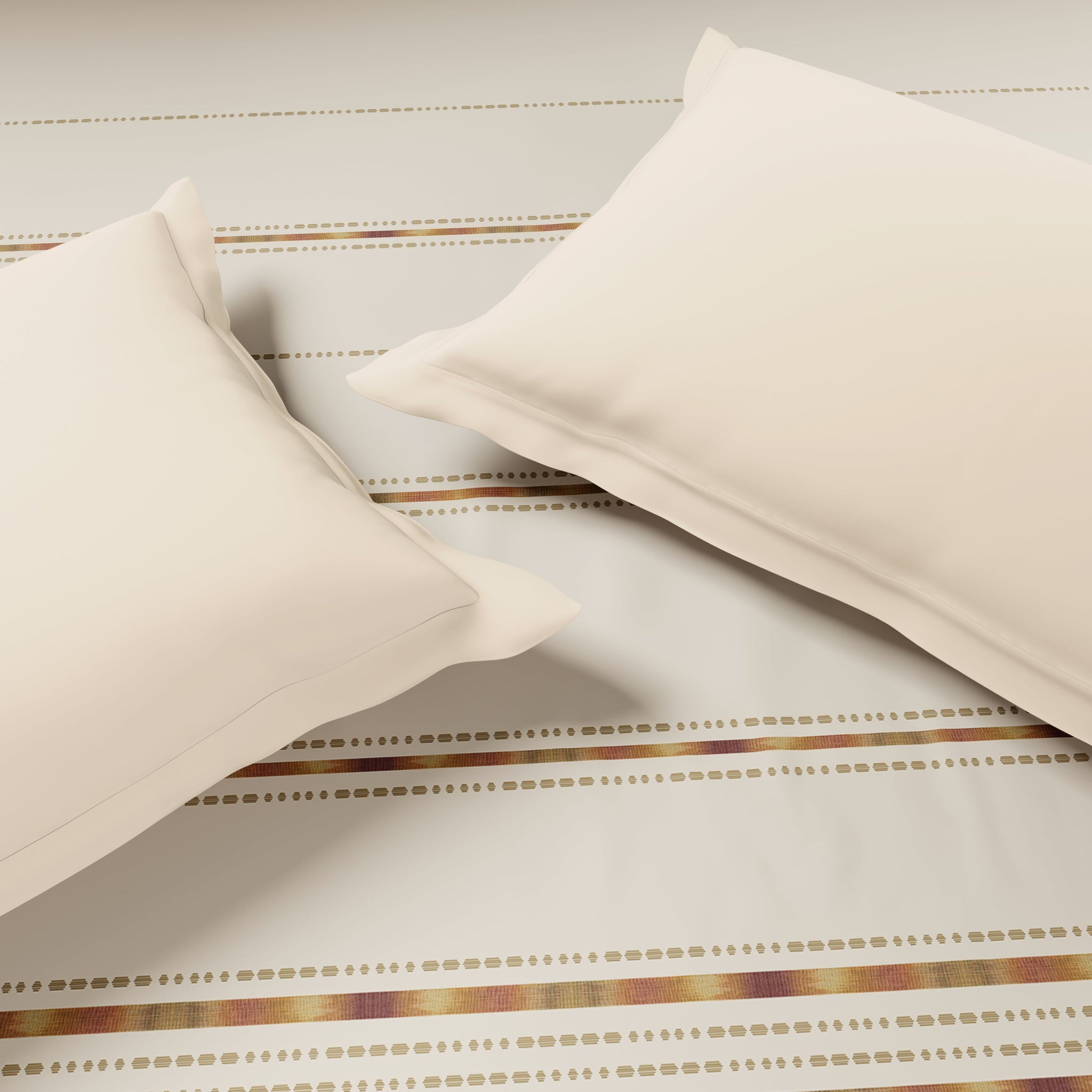 Spaces Luxury Loom Impressions 100% Egyptian Cotton Double Quilt, 350 TC, Geometric, Beige