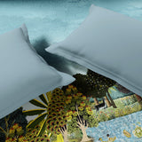 Spaces Rangana Digital 100% Cotton Double Quilt, 300 TC, Ornate, Light Aqua