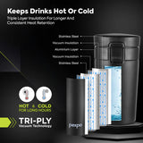 Pexpo Cocoa Thermo Steel Tumbler | Tri-Ply Vacuum Insulated Hot & Cold Flask | For Beverages 260 ML