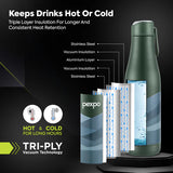 Pexpo  Infinity Art Hot & Cold Water Bottle  Grey-Wave Print 750 ML