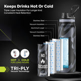 Pexpo Austin Art Thermo Steel Bottle | Tri-Ply Vacuum Insulated Hot & Cold Flask | For Office 740 ML