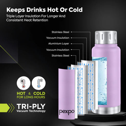 Pexpo Cameo Hot & Cold Water Bottle - Pastel Edition