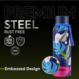 Pexpo Bravo Thermo Steel Bottle | Tri-Ply Vacuum Insulated Hot & Cold Flask - Plant-themed Art 700 ML