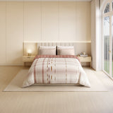 Spaces Luxury Loom Impressions 100% Egyptian Cotton Double Quilt, 350 TC, Geometric, Light Blush