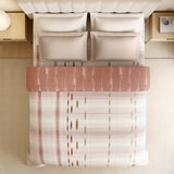 Spaces Luxury Loom Impressions 100% Egyptian Cotton Double Quilt, 350 TC, Geometric, Light Blush