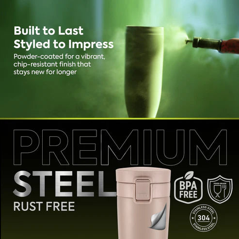Pexpo Cocoa Thermo Steel Tumbler | Tri-Ply Vacuum Insulated Hot & Cold Flask | For Beverages 260 ML