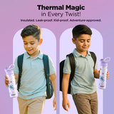 Pexpo Pico Art Stainless Steel Bottle | Tri-Ply Vacuum Insulated Hot & Cold Flask | For Kids 470 ML