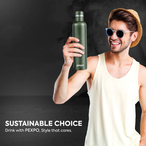 Pexpo Orio Thermo Steel Bottle | Tri-Ply Vacuum Insulated Hot & Cold Flask