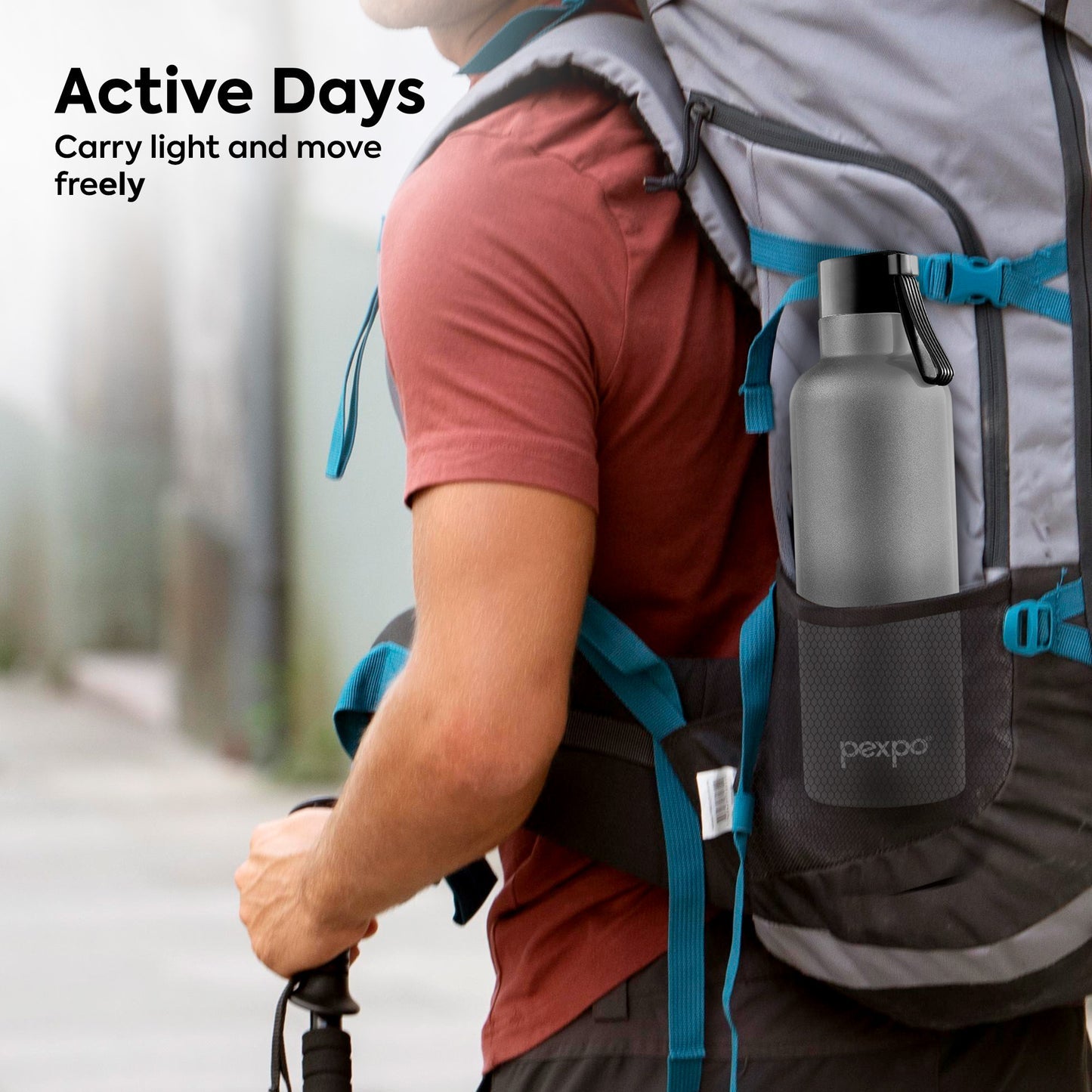 Pexpo Oslo Thermo Steel Bottle | Tri-Ply Vacuum Insulated Hot & Cold Flask | For Daily Use