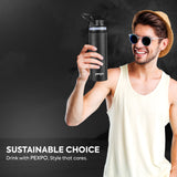 Pexpo Texas Thermo Steel Bottle | Tri-Ply Vacuum Insulated Hot & Cold Flask | For School - 500ml