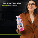Pexpo Bravo Thermo Steel Bottle | Tri-Ply Vacuum Insulated Hot & Cold Flask - Plant-themed Art 700 ML
