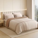 Spaces Luxury Loom Impressions 100% Egyptian Cotton Double Quilt, 350 TC, Geometric, Light Blush
