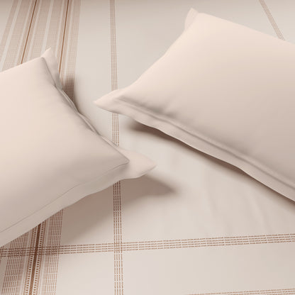 Spaces Luxury Loom Impressions 100% Egyptian Cotton Double Quilt, 350 TC, Geometric, Light Blush