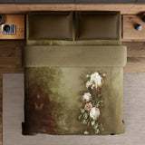 Spaces Elegance Noir 100% Cotton Double Quilt, 210TC, Floral, Brown