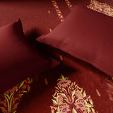 Spaces Rangana Digital 100% Cotton Double Quilt, 300 TC, Ornate, Dark Red