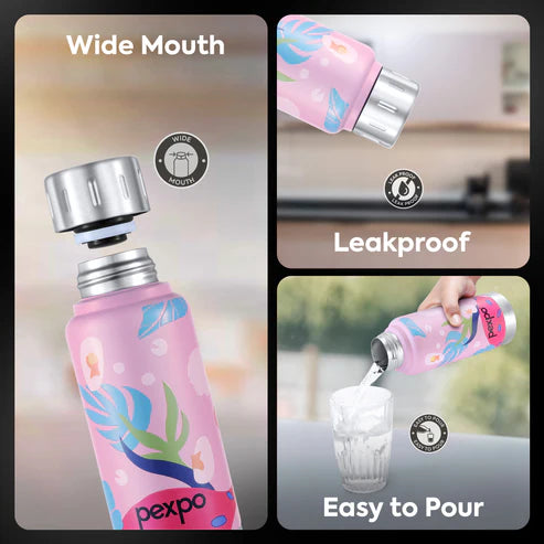 Pexpo Cameo Plant-themed Art Hot & Cold Water Bottle 300 ML