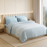 Spaces Luxury Alive 100% Cotton Double Quilt, 300 TC, Ornate, Light Aqua