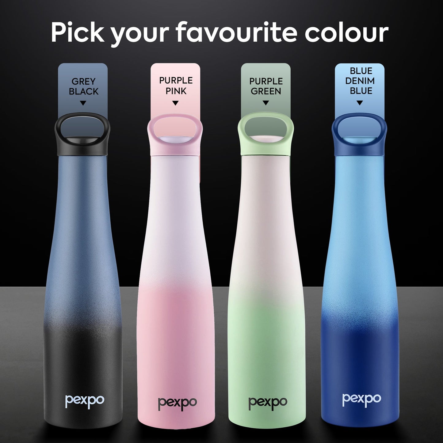 Pexpo Morocco Thermo Steel Bottle | Tri-Ply Vacuum Insulated Hot & Cold Flask | For Travel - 600 ML