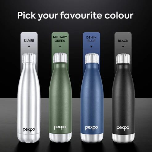 Pexpo Electro Thermo Steel Bottle | Tri-Ply Vacuum Insulated Hot & Cold Flask | For Daily Use