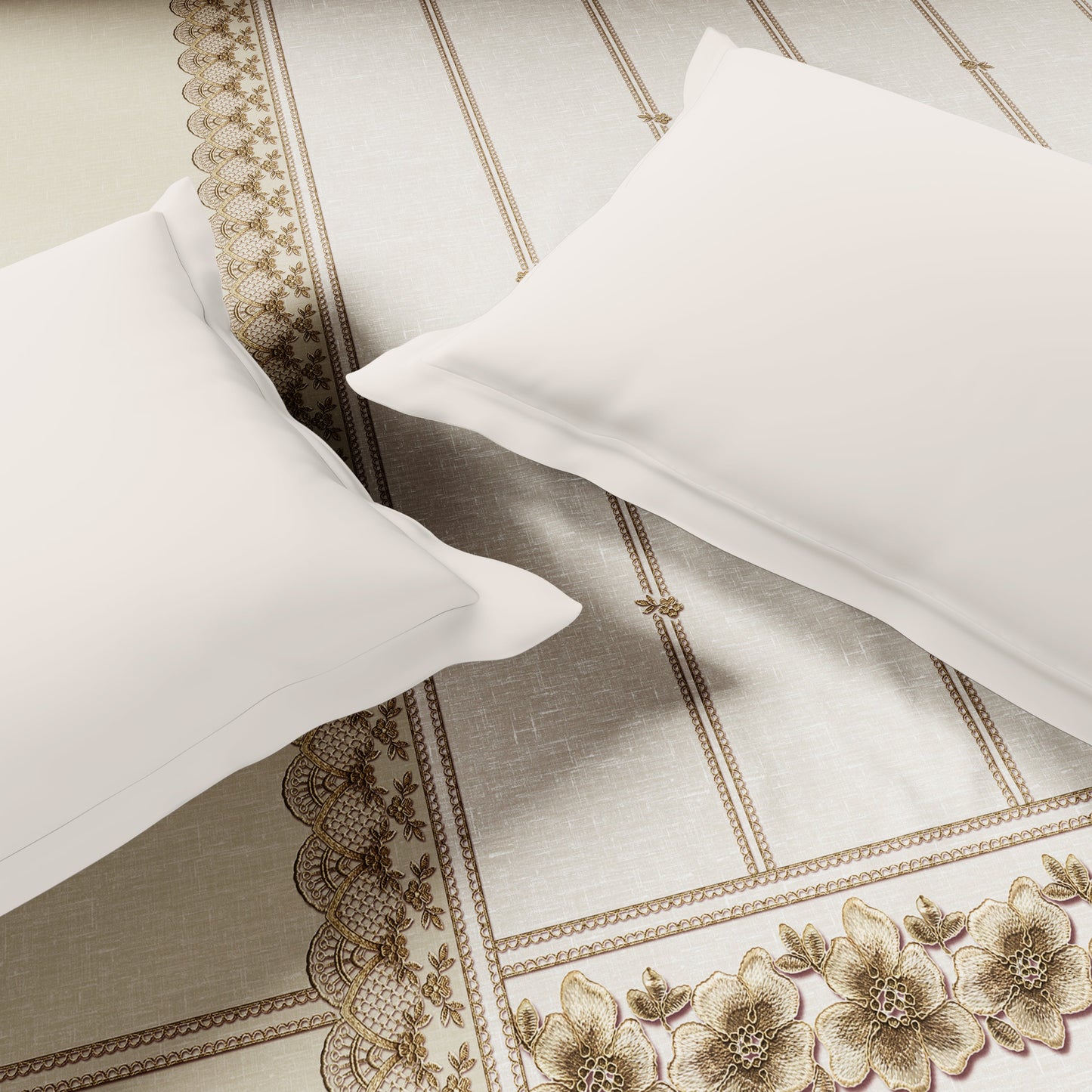 Spaces Luxury Alive 100% Cotton Double Quilt, 300 TC, Floral, White