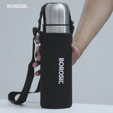 Borosil Thermo Flask Double Wall Bottle, Black 1L