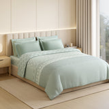 Spaces Luxury Alive 100% Cotton Double Quilt, 300 TC, Floral, Light Aqua