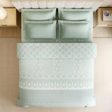 Spaces Luxury Alive 100% Cotton Double Quilt, 300 TC, Floral, Light Aqua