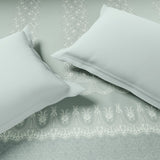 Spaces Luxury Alive 100% Cotton Double Quilt, 300 TC, Floral, Light Aqua