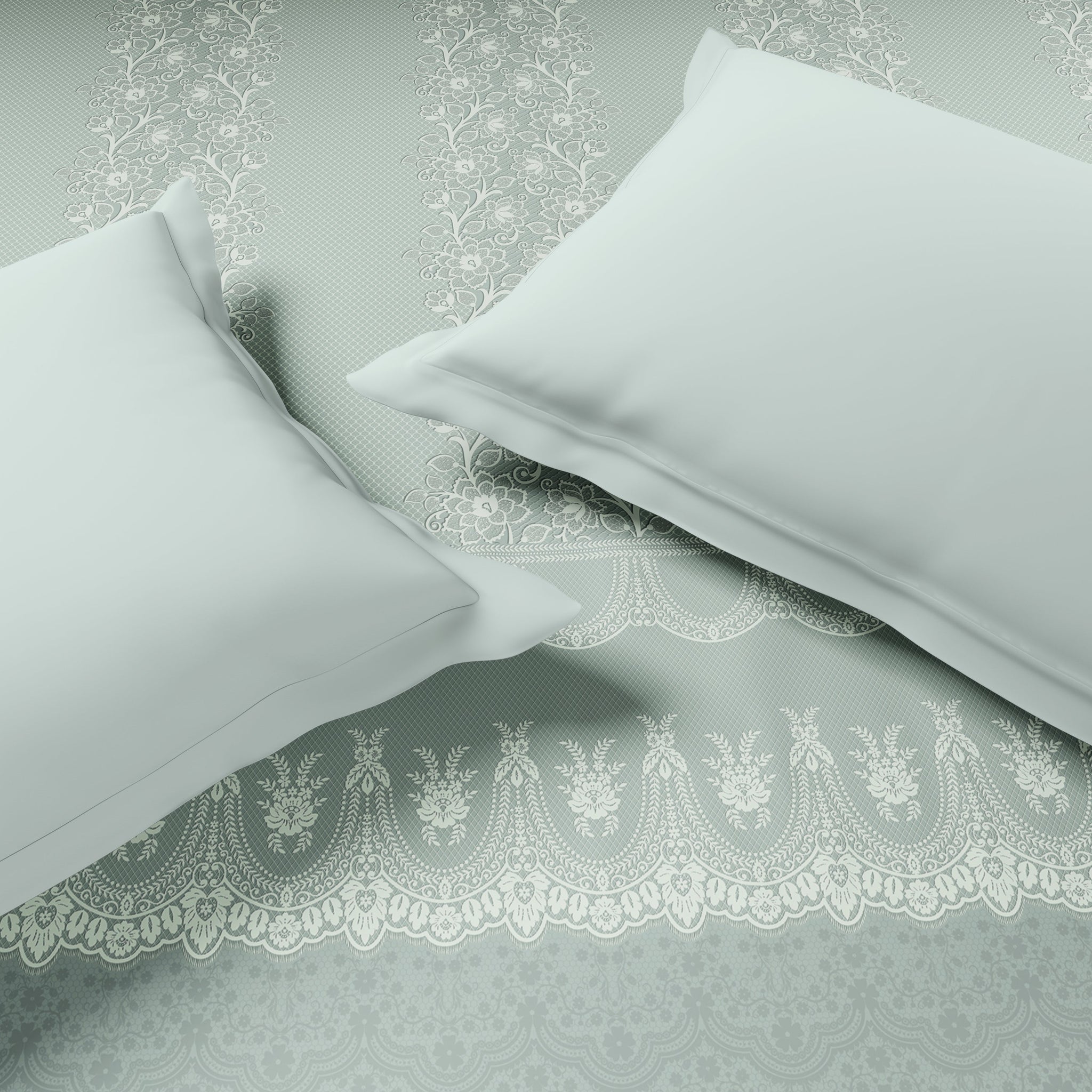Spaces Luxury Alive 100% Cotton Double Quilt, 300 TC, Floral, Light Aqua