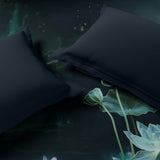Spaces Elegance Noir 100% Cotton Double Quilt, 210TC, Floral, Dark Blue