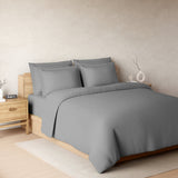 Spaces Solid Dark Grey Solid King Size Bedsheet - Eminence