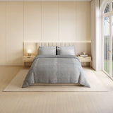 Spaces Luxury Loom Impressions 100% Egyptian Cotton Double Quilt, 350 TC, Geometric, Light Grey