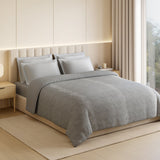 Spaces Luxury Loom Impressions 100% Egyptian Cotton Double Quilt, 350 TC, Geometric, Light Grey