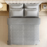 Spaces Luxury Loom Impressions 100% Egyptian Cotton Double Quilt, 350 TC, Geometric, Light Grey