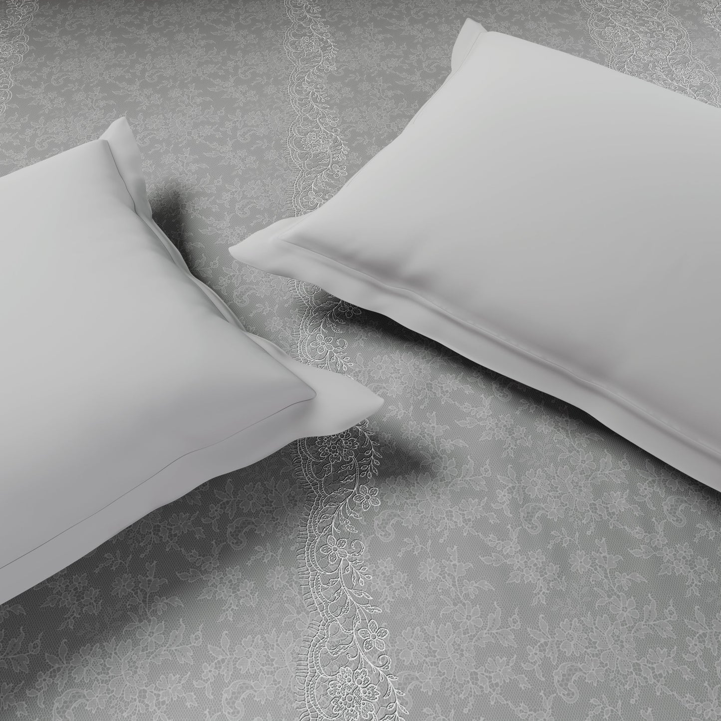 Spaces Luxury Loom Impressions 100% Egyptian Cotton Double Quilt, 350 TC, Geometric, Light Grey