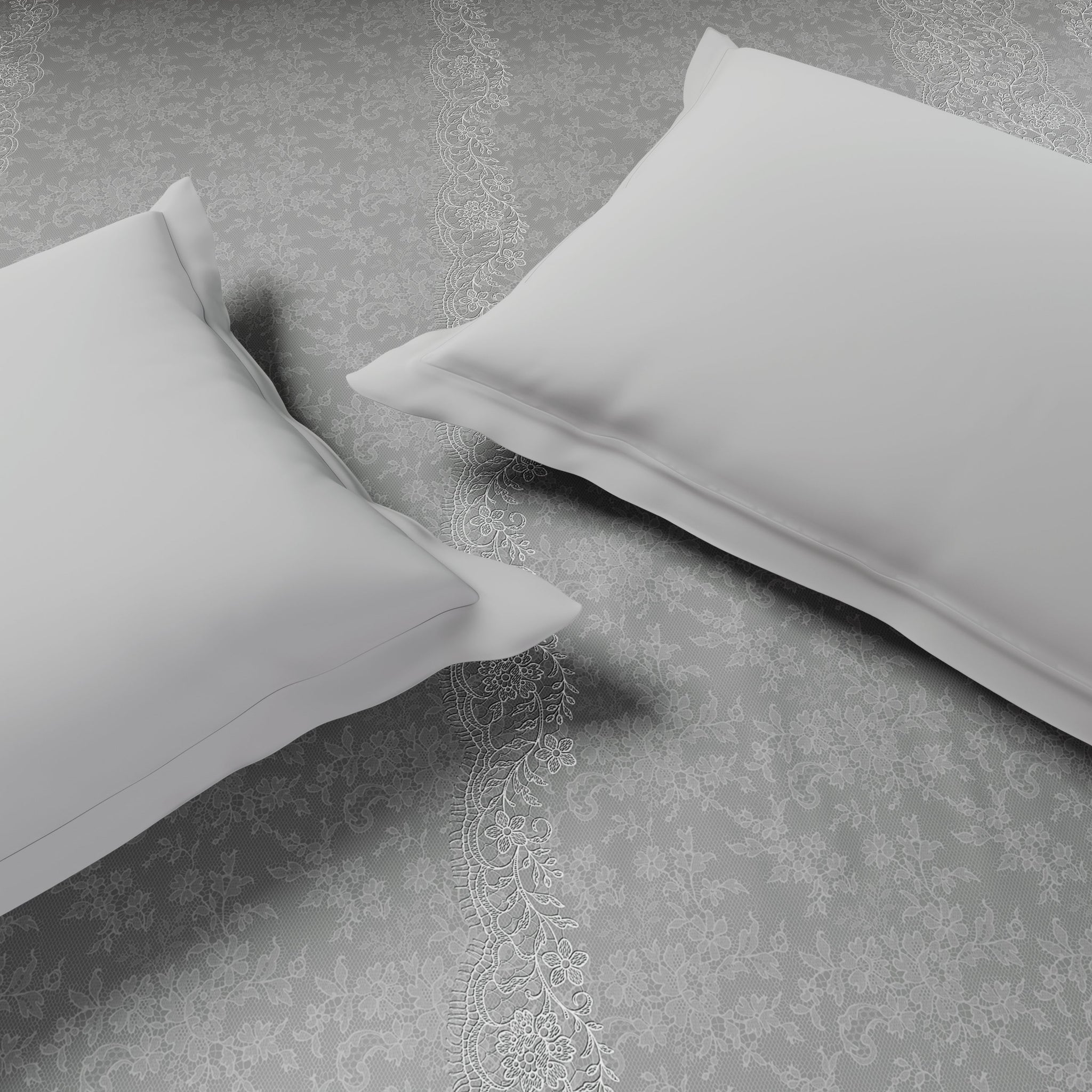 Spaces Luxury Loom Impressions 100% Egyptian Cotton Double Quilt, 350 TC, Geometric, Light Grey