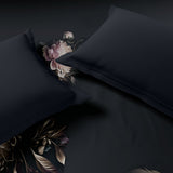 Spaces Elegance Noir 100% Cotton Double Quilt, 210TC, Floral, Dark Blue